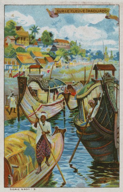 On the River Irawaddy, Burma by European School